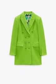 TEXTURED BLAZER DRESS - Neon green   United States at Zara