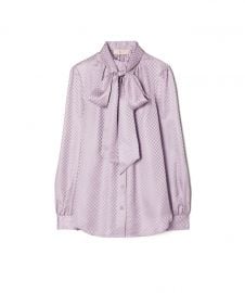 TEXTURED BOW BLOUSE at Tory Burch