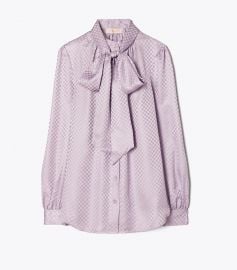 TEXTURED BOW BLOUSE at Tory Burch