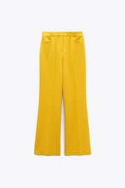 TEXTURED FLARED PANTS - Yellow   United States at Zara