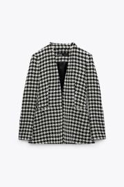 TEXTURED HOUNDSTOOTH JACKET - Ecru  Black   United States at Zara