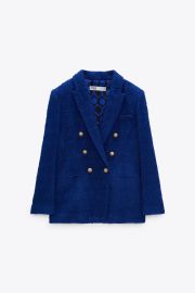 TEXTURED TAILORED BLAZER - Bluish   United States at Zara