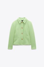TEXTURED TAILORED BLAZER - Ecru Green United States at Zara