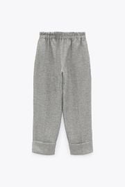 TEXTURED TURNED UP CUFF PANTS - Light gray   United States at Zara