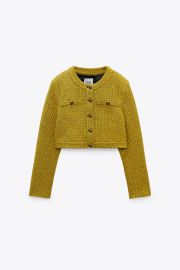 TEXTURED WEAVE JACKET - Mustard   United States at Zara