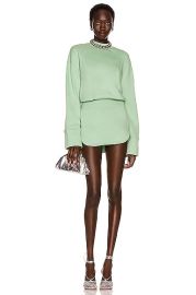 THE ATTICO Irene Mini Dress in Sage Green FWRD at FWRD