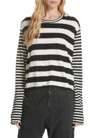 THE GREAT  Stripe Crop Tee at Nordstrom