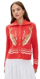 THE GREAT. The Bass Cardigan Hot Red 2 at Shopbop