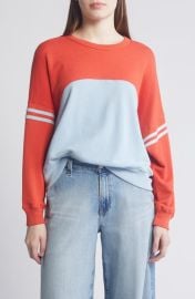 THE GREAT. The Cross Country Colorblock Cotton Sweatshirt at Nordstrom