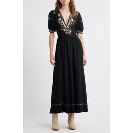 THE GREAT. The Elysian Floral Embroidered Georgette Maxi Dress at Nordstrom