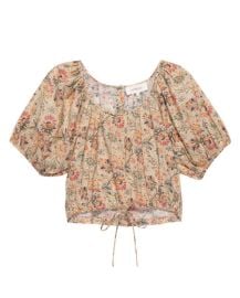 THE GREAT Womens Provence Top In Peach Paisley Floral ShopSimon at Shop Simon