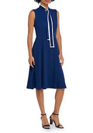 THE LIMITED Sleeveless Bow Neck Fit and Flare Dress belk at Belk