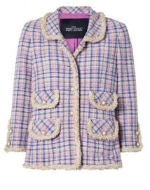 THE Marc Jacobs - Frayed checked cotton-tweed jacket at Net A Porter