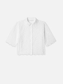 THE PETAL EYELET SHIRT WHITE at Frame