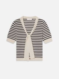 THE SAILOR TIE CARDI NAVY MULTI at Frame