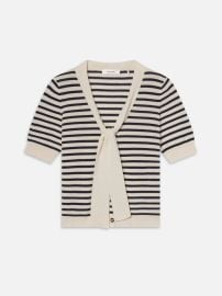 THE SAILOR TIE CARDI NAVY MULTI at Frame