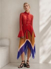 THEBE MAGUGU Dresses Thebe Magugu Gradient Pleated Chiffon Dress Poshmark at Poshmark