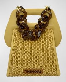 THEMOIRE Clori Eco-Fabric Straw Top-Handle Bag at Neiman Marcus