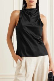 THEORY Draped satin top NET-A-PORTER at Net a Porter