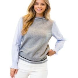 THML Tops Nwt Thml Pinstripe Sleeve Top Poshmark at Poshmark