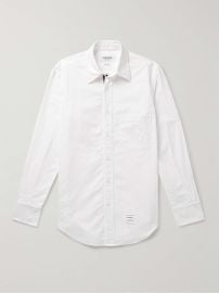 THOM BROWNE Slim-Fit Button-Down Collar Logo-Appliqud Cotton Oxford Shirt for Men MR PORTER at Mr Porter