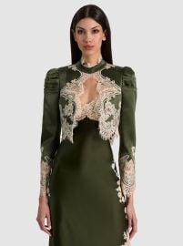THOMASINA LACE CROPPED JACKET at Alice + Olivia