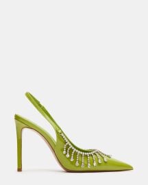 THRILL Green Patent Pointed Toe Rhinestone Heel Women39s Heels Steve Madden at Steve Madden