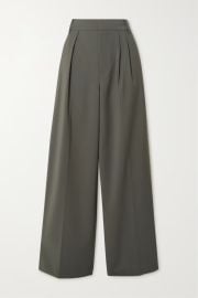 TIBI Fundamentals Stella pleated grain de poudre wide-leg pants NET-A-PORTER at Net a Porter