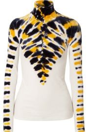 TIE-DYED STRETCH-VELVET TURTLENECK TOP at Net A Porter