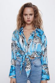 TIED PRINT SHIRT at Zara