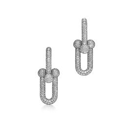 TIffany HardWear Large Link Earrings in White Gold with Diamonds Tiffany Co US at Tiffany