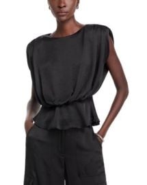 TOCCIN Saylor Strong Shoulder Silky Satin Top Bloomingdales at Bloomingdales