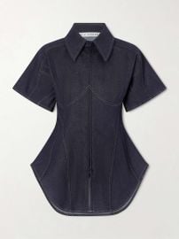 TOLU COKER Paneled denim blouse NET-A-PORTER at Net a Porter