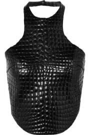 TOM FORD - Cropped croc-effect leather halterneck top at Net A Porter