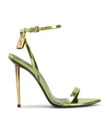 TOM FORD 105mm Lock Metallic Stiletto Sandals at Neiman Marcus