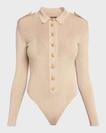 TOM FORD Button-Front Polo Bodysuit at Neiman Marcus