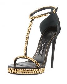 TOM FORD Curb-Chain Platform 115mm Sandal   Neiman Marcus at Neiman Marcus