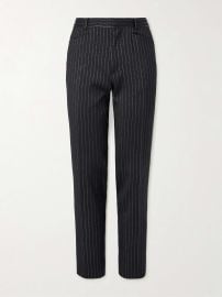 TOM FORD Dyylan Straight-Leg Striped Metallic Wool and Silk-Blend Suit Trousers at Mr Porter