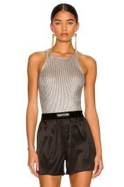 TOM FORD Glossy Cashmere Rib Tank Top in Pewter  Silver  FWRD at Forward