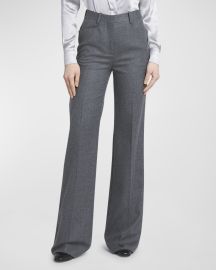 TOM FORD High-Rise Compact Virgin Wool Bootcut Pants at Neiman Marcus