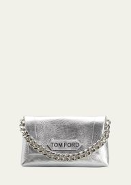 TOM FORD Label Mini Lizard-Print Chain Clutch Bag - at Bergdorf Goodman