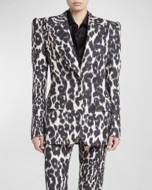 TOM FORD Leopard Print Sculpted Blazer Jacket at Neiman Marcus