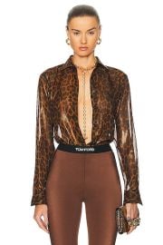 TOM FORD Leopard Printed Shirt in Camel FWRD at FWRD