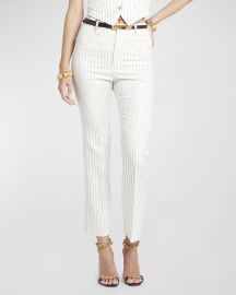 TOM FORD Mid-Rise Pinstripe Straight-Leg Ankle Tailored Pants at Neiman Marcus