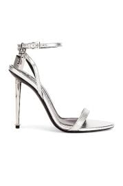 TOM FORD Padlock Pointy Naked Sandal 105 in Silver  FWRD at Forward