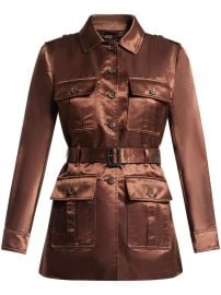 TOM FORD Satin Belted Jacket Brown at Farfetch