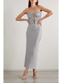 TOM FORD Strapless cutout embellished metallic cotton-blend gown NET-A-PORTER at Net a Porter