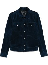 TOM FORD Suede Jacket Blue at Farfetch