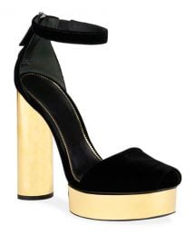 TOM FORD Velvet Platform Sandals at Neiman Marcus