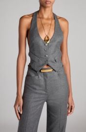 TOM FORD Virgin Wool Twill Halter Vest at Nordstrom